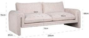 Richmond Interiors Sandro Design 3-zits Bank Lovely Cream
