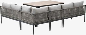 Garden Impressions Burela - Brugge lounge dining set 5-delig rechts - taupe