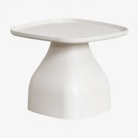 Vierkante Bijzettafel 50x50 Cm Van Polypropyleen Jubarri Glaciale Wit & ↑38 Cm - Sklum