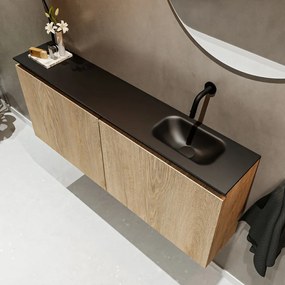 Mondiaz Ture 120cm toiletmeubel washed oak met wastafel urban rechts geen kraangat