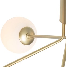 Art Deco hanglamp goud met opaal glas 5-lichts - Coby Art Deco G9 rond Binnenverlichting Lamp