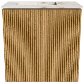 Mondiaz Joya DLux 40cm toiletmeubel oak met wastafel faye links zonder kraangat frappe