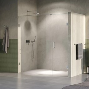 Brauer Void profielloze nisdeur 200cm met draaideur 70cm aan muur RVS geborsteld PVD