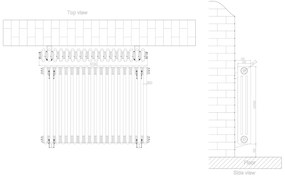 Eastbrook Rivassa 3 koloms radiator 85x60cm staal 1467W zwart mat