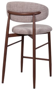 Barkruk Met Rugleuning Walnoot Beige
