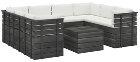 vidaXL 9-delige Loungeset met kussens pallet massief grenenhout