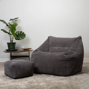 Morgan Cord Armchair Bean Bag + Footstool