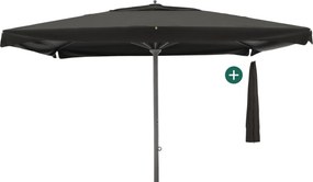 Parasol Shadowline Java | Inclusief hoes | Vierkant | 450x450cm | Met draaihendel | Zwart | Kees Smit Tuinmeubelen