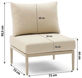 Hoek loungeset 5 personen Aluminium/wicker Taupe  Coco Ibiza