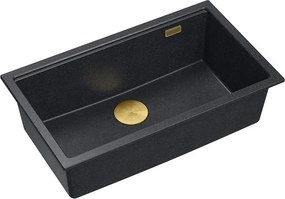 granieten spoelbak Logan 110 Black Metallic