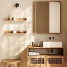 Kave Home Shamel Teak Hout Wandplanken Set Van 2 Naturel - 50x12x5cm.
