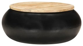 vidaXL Salontafel 68x68x30 cm massief mangohout zwart