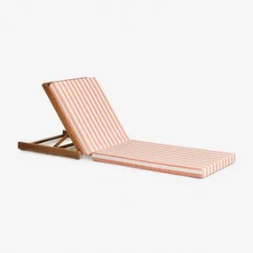 Set Van 2 Idaira Acaciahouten Ligstoelen Wit - Oranje – Perzik & Donker Acaciabruin - Sklum