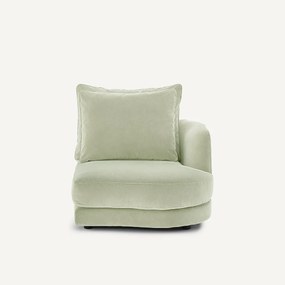 Halve bank rechts, afgerond, modulair, van stonewashed fluweel, TIBERIO