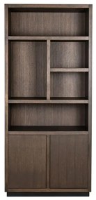 Richmond Interiors Oakura Brown Boekenkast Bruin Eiken Rechts - 100x45x220cm.