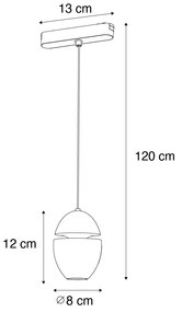 Moderne hanglamp zwart voor railsysteem 1-fase incl. LED - Magnetic Eggy Modern ovaal Binnenverlichting Lamp