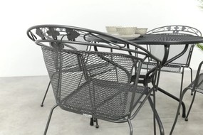 Elegance ronde stapelbare bistroset strekmetaal Ø90 cm. - Antraciet