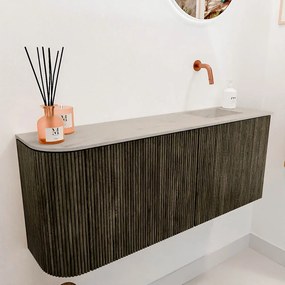 Mondiaz Joya DLux 100cm toiletmeubel ronding links shadow met wastafel faye rechts zonder kraangat opalo