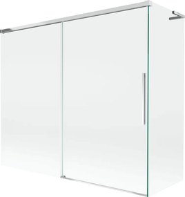 Mexen Rox L badwand 2-delige schuifdeur 180 + 80 x 150 cm, transparant, chroom - 8C9L-180-080-01-00