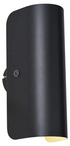 Moderne wandlamp zwart 2-lichts - Gotthard