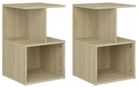 vidaXL Nachtkastjes 2 st 35x35x55 cm spaanplaat sonoma eikenkleurig