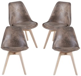 Pak 4 Synk Vintage Stoelen