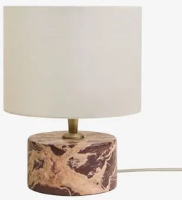 Orlena Tafellamp Van Natuursteen Rood Marmer Cherry Gold & Gebroken Wit Ø20 Cm - ↑15 Cm Arlina - Sklum