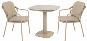 4 Seasons Manitoba bistro tuinset 3-delig Manolo tuintafel 75x75 cm - latte