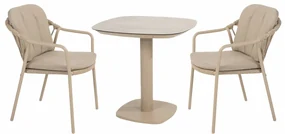 4 Seasons Manitoba bistro tuinset 3-delig Manolo tuintafel 75x75 cm - latte