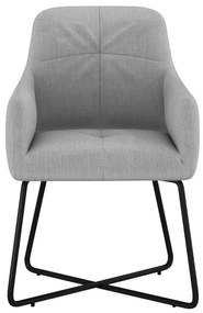 Eetkamerstoel - Arne - stof Bjorn grof geweven lichtgrijs