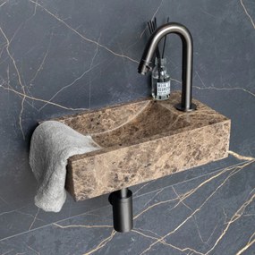 Saniclear Iron gebogen fonteinkraan verouderd ijzer - gunmetal