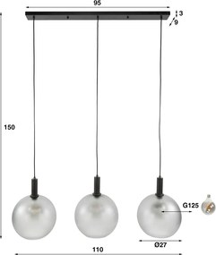 Trio Matglazen Hanglamp