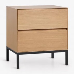 Set Van 2 Nachtkastjes 50x40 Cm In Mdf En Eikenfineer Bromley Eikenhout - Sklum