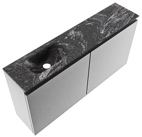 Mondiaz Ture DLux toiletmeubel 100cm plata met wastafel lava links met kraangat