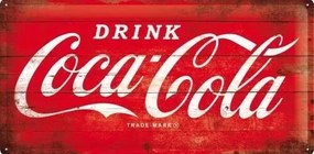 Metalen bord Coca-Cola - Logo Red