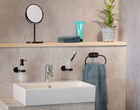 Wenko Orea turbo-loc handdoekring RVS zwart mat