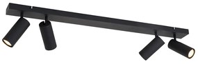 Moderne plafondspot zwart 4-lichts verstelbaar - Renna