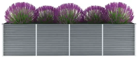 vidaXL Plantenbak verhoogd 320x80x77 cm gegalvaniseerd staal grijs