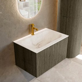 Mondiaz Kurve-dlux 70cm badmeubel shadow met 1 lade en wastafel big small midden 1 kraangat frappe
