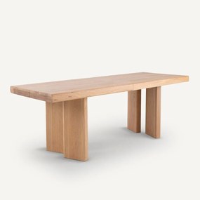 Tafel met verlengstukken in massief eik, Olaga