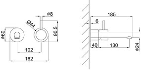 Mueller Stylo inbouw wastafelkraan 16cm uitloop brons geborsteld