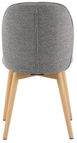 Eetkamerstoel Met Houten Poten Grijs Boucle