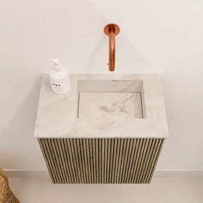 Mondiaz Joya DLux 40cm toiletmeubel dusk met wastafel faye rechts zonder kraangat frappe