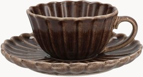 Koffiekopjes Lotus met schoteltjes, 6-delig