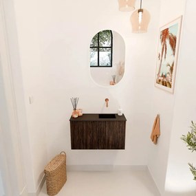 Mondiaz Joya 70cm toiletmeubel walnut met wastafel faye rechts zonder kraangat urban