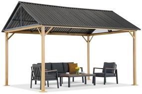 Teramo metalen tuinhuisje met klamboe 4x3 Tuinpunt