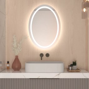 Ovale badkamerspiegel met LED verlichting A13 50x70