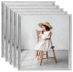 vidaXL Fotolijsten 5 st voor wand 40x40cm MDF zilverkleurig
