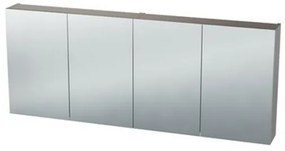 Nemo Spring Nebulo luxe spiegelkast - 140x65x17.8cm - 4 dubbelzijdige spiegeldeuren - glazen leggers - met stopcontact - zonder schakelaar - kleur: U702 ST9 Cashmere 20037093