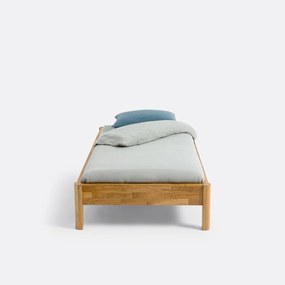 Bed in massief eik met lattenbodem ZULDA 1 persoon